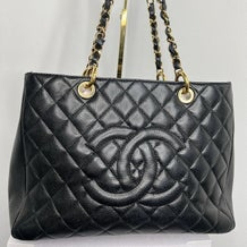 Chanel Black Quilted Caviar Leather Grand Tote